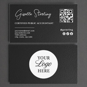 CPA-Steuerberater-Vorbereiter QR-Code-Kunstleder-V Visitenkarte