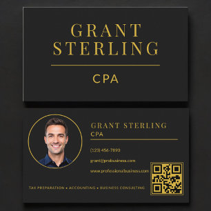 CPA Steuerberater Wirtschaftsprüfer QR-Code Schwar Visitenkarte