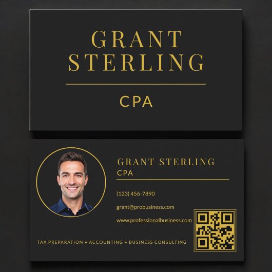 CPA Steuerberater Wirtschaftsprüfer QR-Code Schwar Visitenkarte