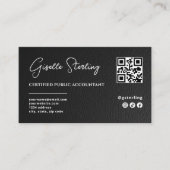 CPA Tax Accountant Preparer QR Code Faux Leather Visitenkarte (Vorderseite)