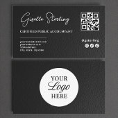 CPA Tax Accountant Preparer QR Code Faux Leather Visitenkarte