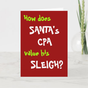 CPA Weihnachtskarte   Santa Accounting Pun   Joke Feiertagskarte