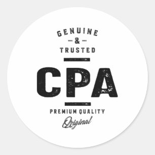 CPA Work Job Title Gift Runder Aufkleber