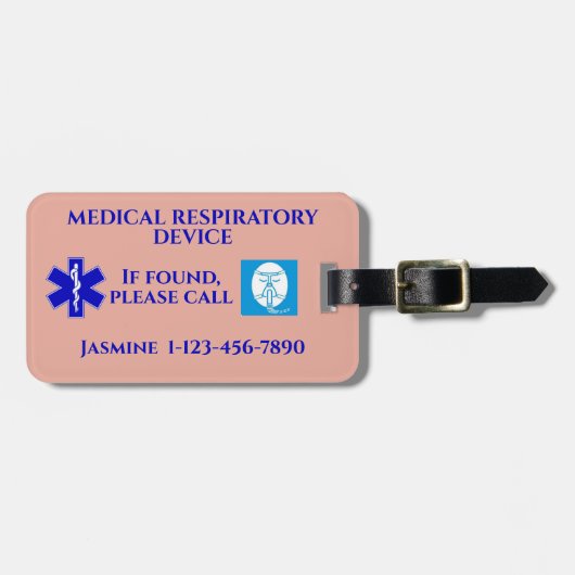 CPAP-Maschinenkarte Gepäckanhänger (Vorderseite horizontal)