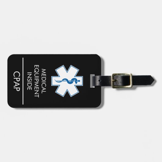 CPAP oder medizinische Warnmeldung auf dem Gepäcka Gepäckanhänger (Vorderseite horizontal)