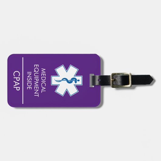 CPAP oder medizinische Warnmeldung auf dem Gepäcka Gepäckanhänger (Vorderseite horizontal)