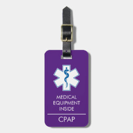 CPAP oder medizinische Warnmeldung auf dem Gepäcka Gepäckanhänger