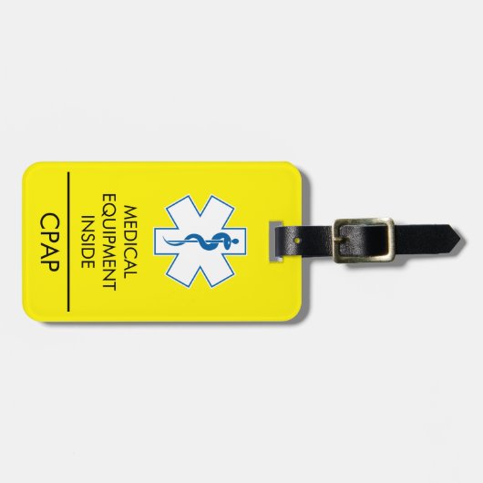 CPAP oder medizinische Warnmeldung auf dem Gepäcka Gepäckanhänger (Vorderseite horizontal)