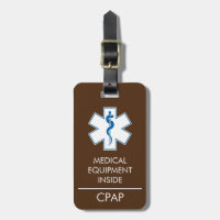 CPAP oder medizinische Warnmeldung auf dem Gepäcka