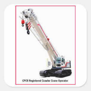 CPCS Raupenkran-Betreiber Quadratischer Aufkleber