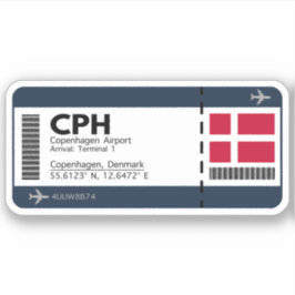 CPH Copenhagen Airport Boarding Pass - Reisen Aufkleber