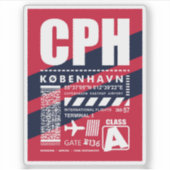 CPH Flughafen Kopenhagen Aufkleber (Vorderseite)