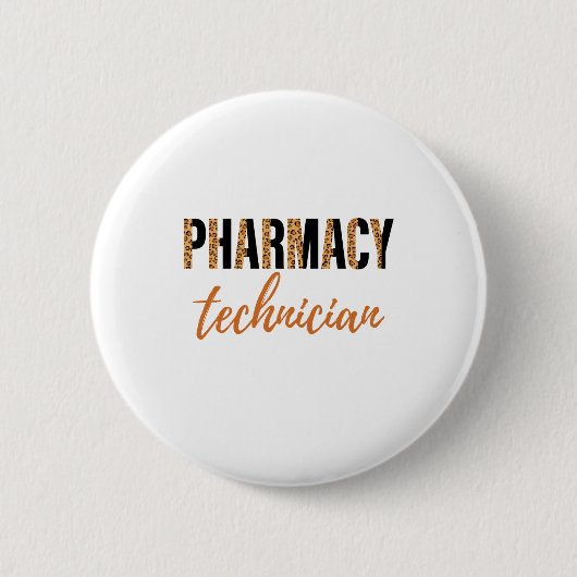 CPHT Leopard Print Pharmacy Technology Button (Vorderseite)