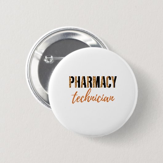 CPHT Leopard Print Pharmacy Technology Button (Vorne & Hinten)