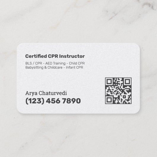 CPR - AHA Instructor QR Visitenkarte (Rückseite)