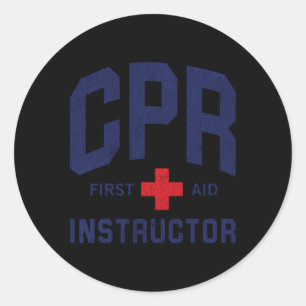CPR Erste Hilfe Aed Instructor Runder Aufkleber