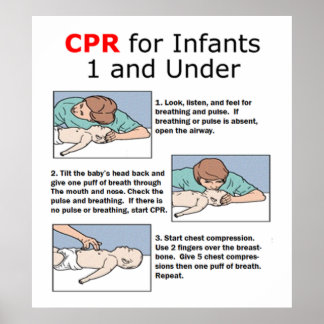 CPR für Säugling 1 und unter Poster