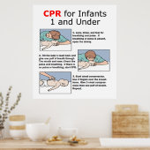 CPR für Säugling 1 und unter Poster (Küche)
