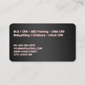 CPR Instructor Black Visitenkarte (Rückseite)