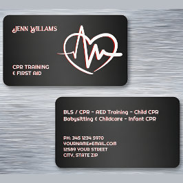 CPR Instructor Black Visitenkarte