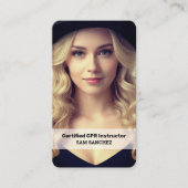 CPR Instructor Custom Foto and QR Visitenkarte (Vorderseite)
