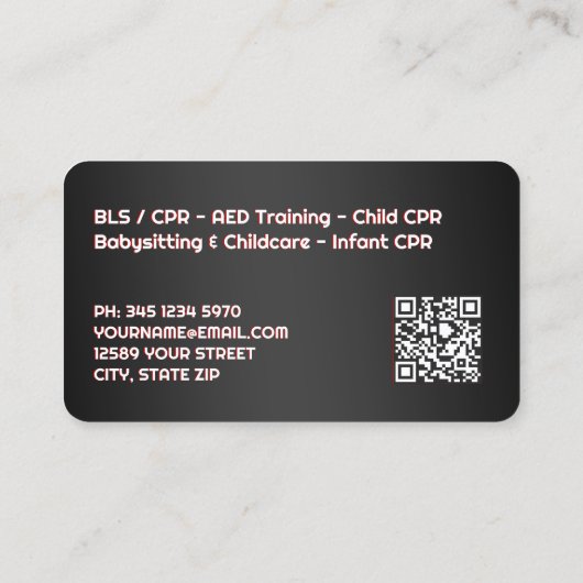 CPR Instructor Custom QR Visitenkarte (Rückseite)