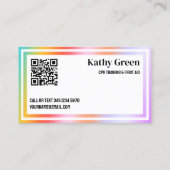 CPR Instructor Custom Vcard QR Visitenkarte (Rückseite)