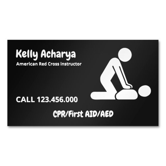 🚑 CPR Instructor First Aid Magnetische Visitenkarte (Vorderseite)