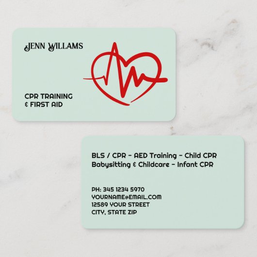 CPR-Lehrer Visitenkarte (Vorne/Hinten)