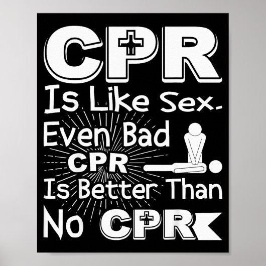 Cpr Like Bad Cpr Better Than None Humor Gag Women Poster (Vorne)
