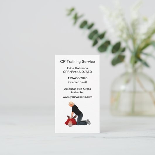 CPR Training Class Instructor Visitenkarte (Stehend Vorderseite)