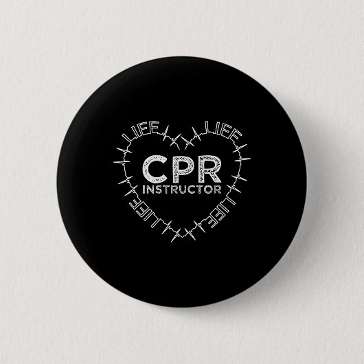 CPRR Instructor Rette Life Heart Beat Symbol Gift Button (Vorderseite)