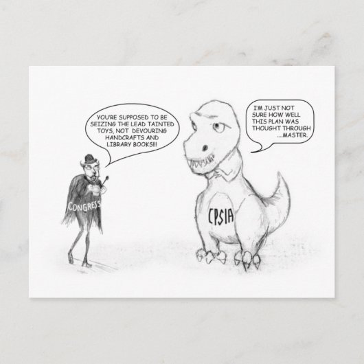CPSIA Dino Postkarte (Vorderseite)