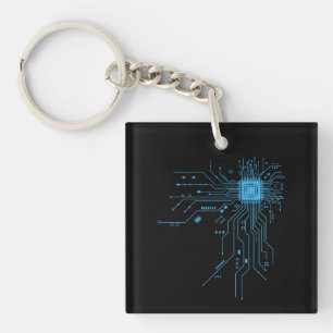 CPU-Chip-Schaltkreis-PCB-Design-Tech-Enthusiasten Schlüsselanhänger