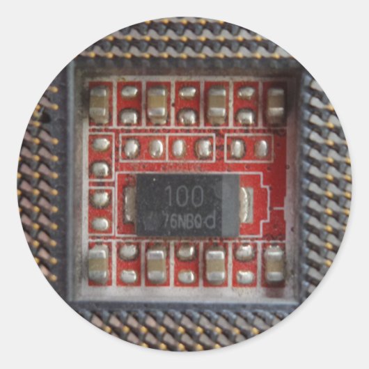 Cpu Circuit Round Sticker (Vorderseite)