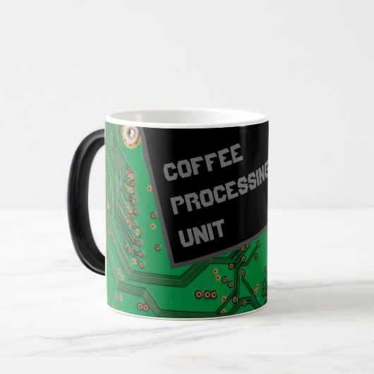 CPU - Kaffeebearbeitungseinheit lustige Tasse (Vorderseite Links)
