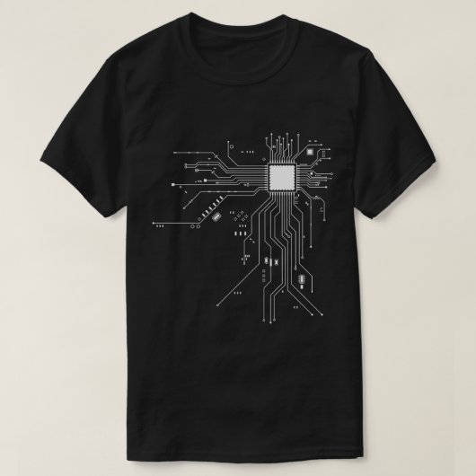 CPU Prozessor-Schaltplan Klassischer T - Shirt (Design vorne)