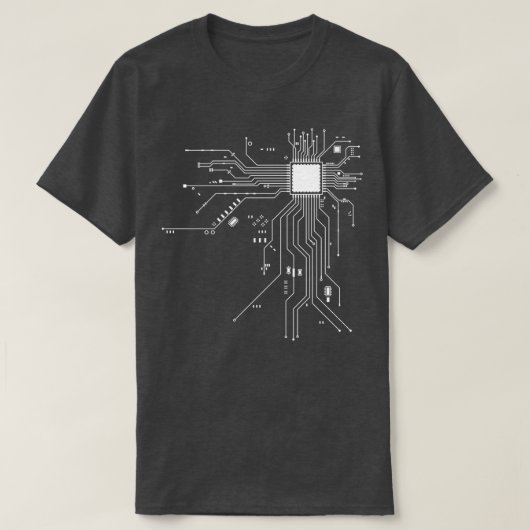 CPU Prozessor-Schaltplan T-Shirt (Design vorne)