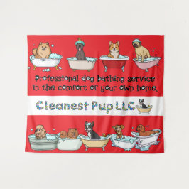 CPup Red Tapestry Wandteppich