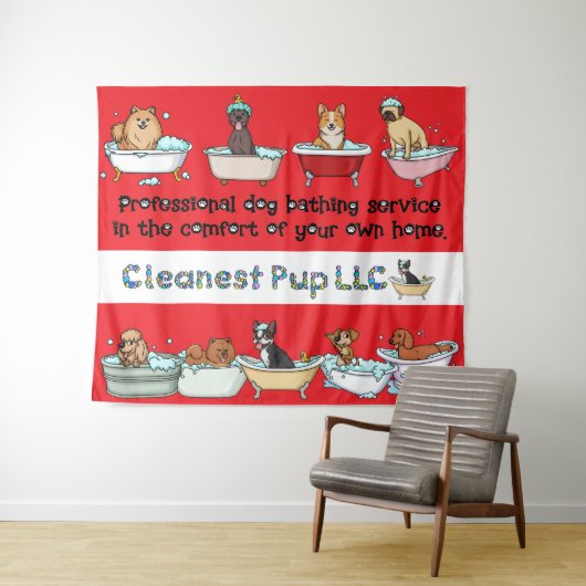 CPup Red Tapestry Wandteppich (Beispiel (Horizontal))