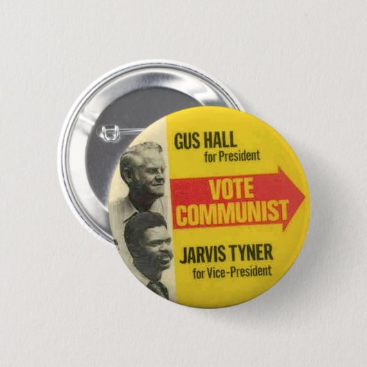 CPUSA 1976 Wahl - Gus Hall/Jarvis Tyner Knopf Button (Vorne & Hinten)
