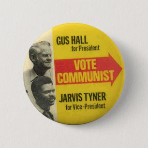 CPUSA 1976 Wahl - Gus Hall/Jarvis Tyner Knopf Button