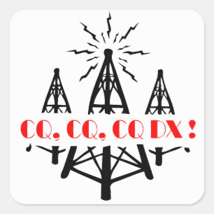 CQ DX QUADRATISCHER AUFKLEBER