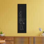 CQBR MK18 Mod 0 Schwarze Canvas drucken Leinwanddruck (Insitu (Wohnzimmer))