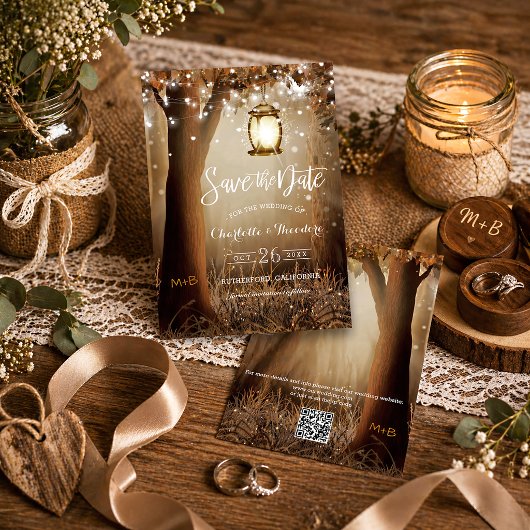 CR-Code Rustikale Landhochzeit Termin vormerken Save The Date