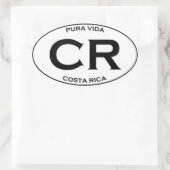 CR - Costa Rica Ovaler Aufkleber (Tasche)