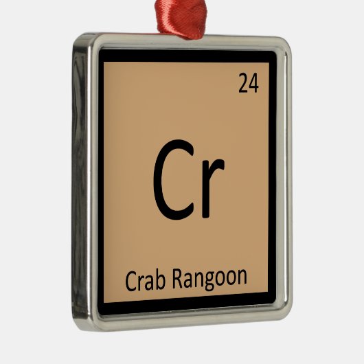 Cr - Crab Rangoon Appetizer Chemistry Symbol Ornament Aus Metall (Rechts)