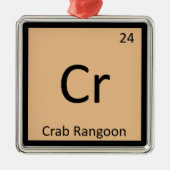 Cr - Crab Rangoon Appetizer Chemistry Symbol Ornament Aus Metall (Vorne)