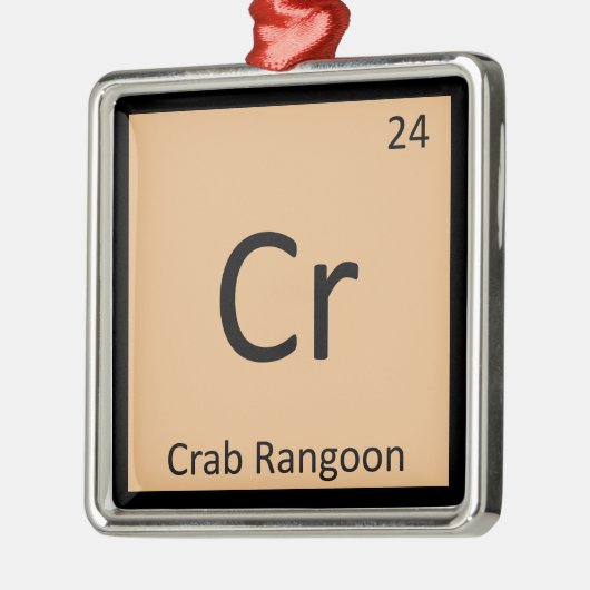 Cr - Crab Rangoon Appetizer Chemistry Symbol Ornament Aus Metall (Links)