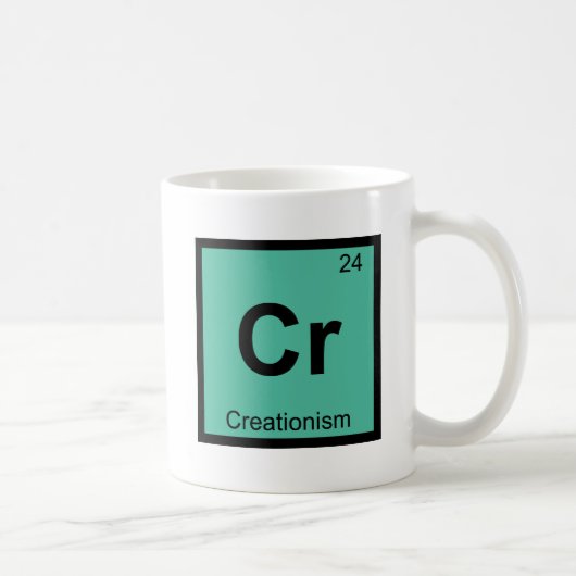 Cr - Creationismus Philosophie Chemie Symbol Kaffeetasse (Rechts)